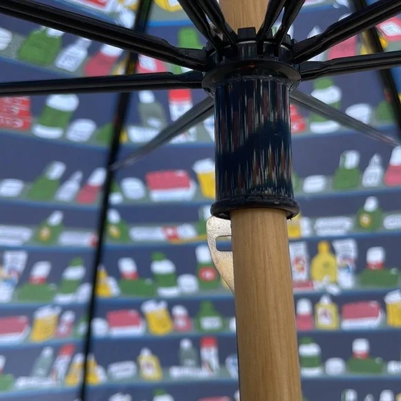 Navy Vintage Wooden Umbrella Drugstore Fun